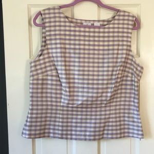 Plaid Silk sleeveless top